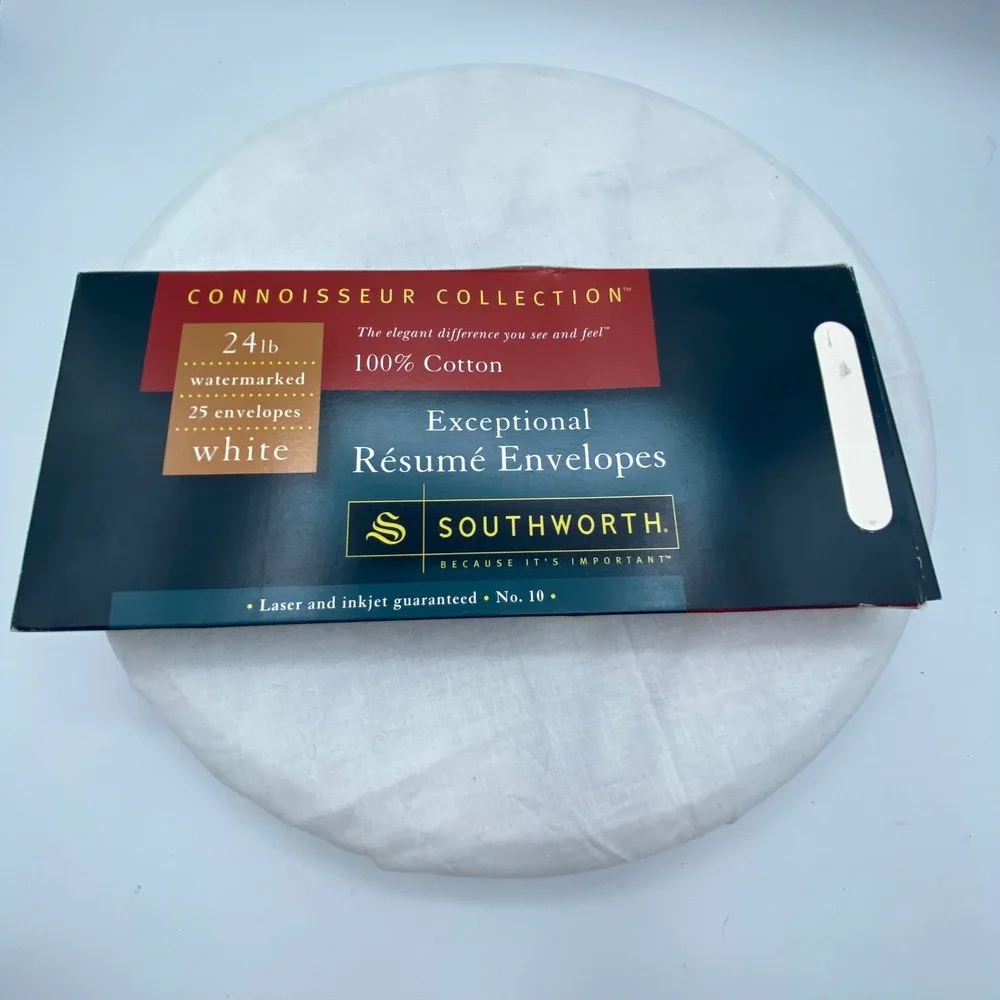 Southworth No. 10 Resume Envelopes White 100% Cotton 24lb 17ct R14-10